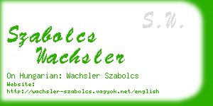 szabolcs wachsler business card